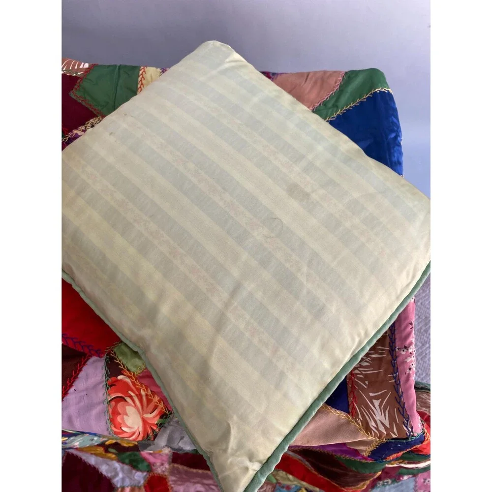 1940s Vintage Crazy Quilt with Matching Throw Pillow: Novelty Print Fabrics